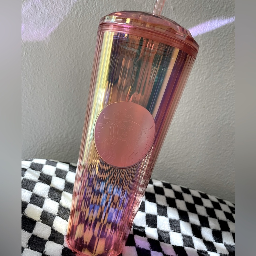 Rose gold Starbucks tumbler with dome lid